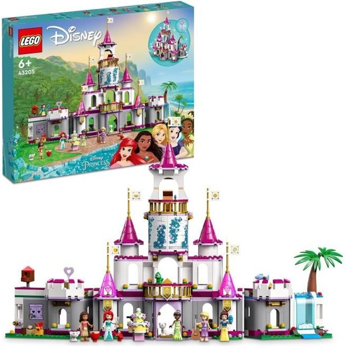LEGO 43205 Disney Princess Aventures ?piques dans le Ch?teau, Jouet Ariel, Vaiana et Raiponce, Figurines Animaux, Enfants Des 6 Ans