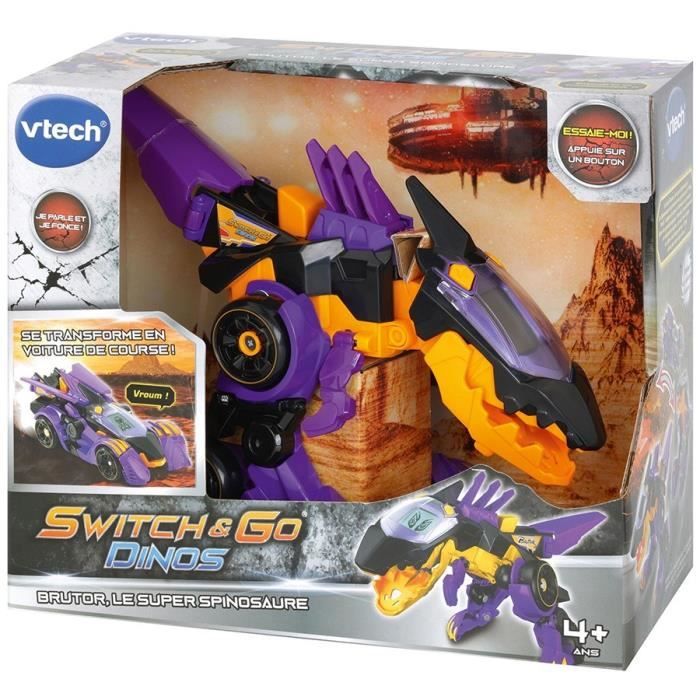VTECH - Switch & Go Dinos - Brutor, Super Spinosaure (Voiture de Course)