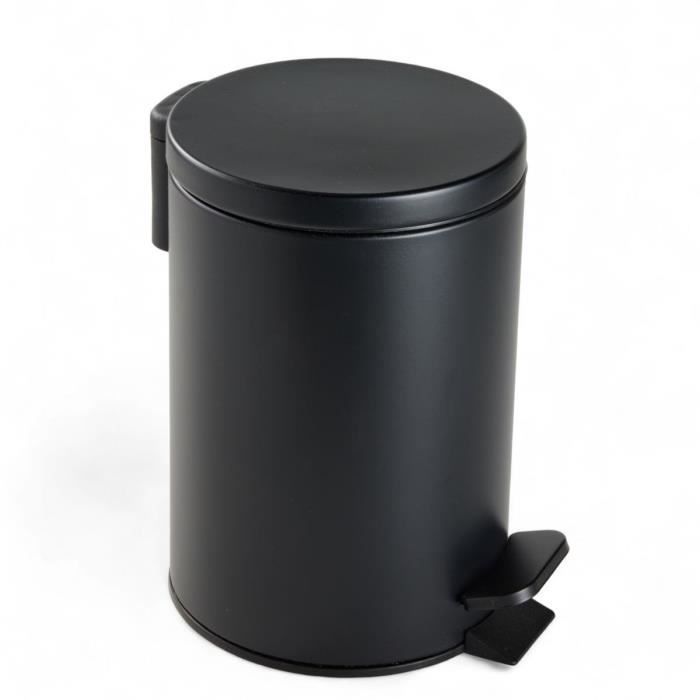 Pattumiera da bagno - TODAY - UTILITY - 3 L - Ø 17 xx H 25 cm - Polipropilene - Nero morbido