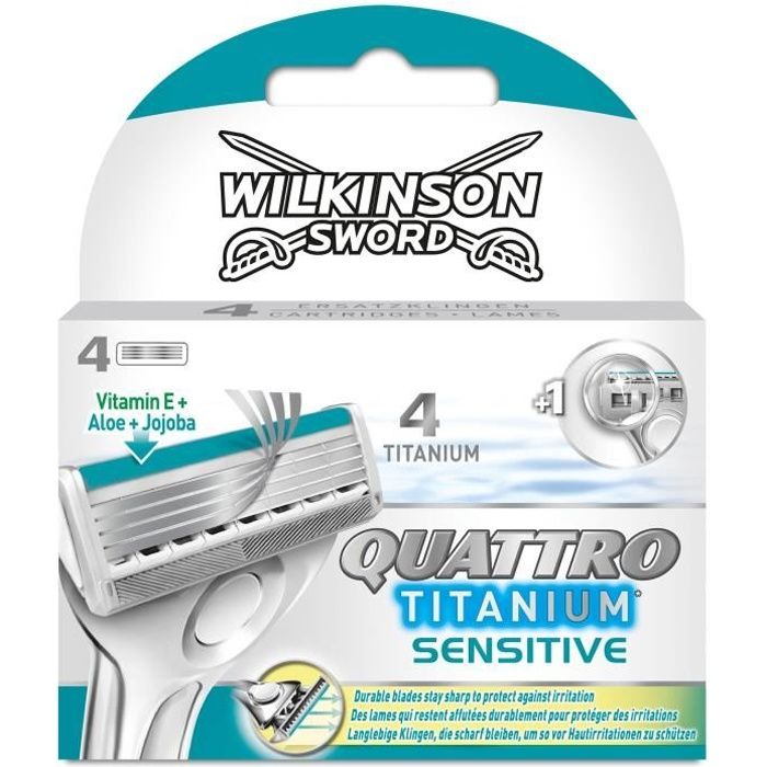 WILKINSON Lames Quattro Titanium Sensitive+ par 4