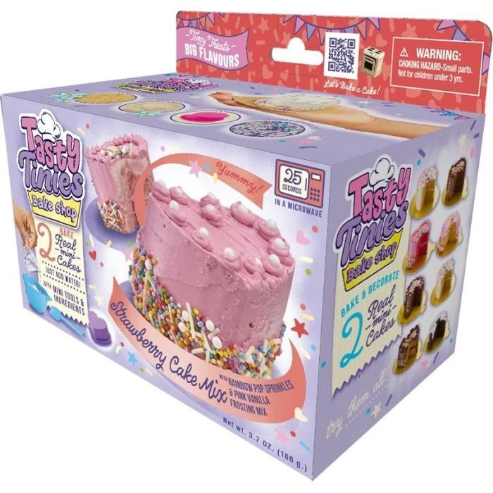 Kit da cucina - GOLIATH - Tasty Tinies Strawberry Cake - Torta alle fragole con glassa alla vaniglia e decorazioni per il 6° compleanno