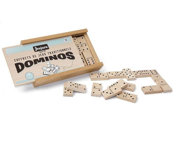 JEUJURA Jeu De Dominos En Bois - Coffret En Bois