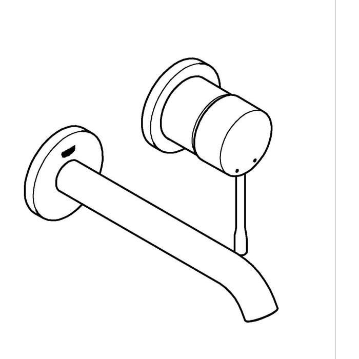 Image secondaire de Mitigeur lavabo mural - GROHE - Essence - 2 trous - Taille M - Finition Hard Graphite