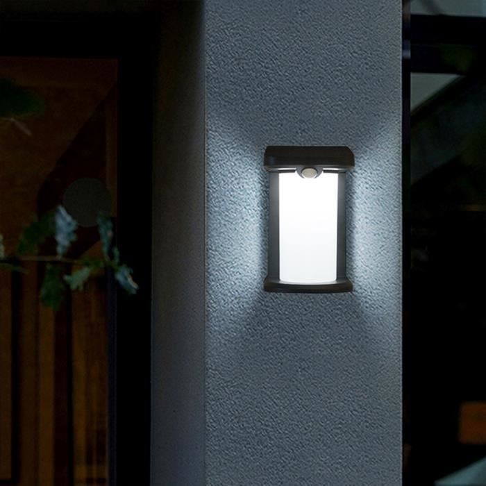 Image secondaire de Lot de 2 projecteurs solaires - LUMISKY - LUSTY - H18 cm - Applique mural avec détecteur de mouvement - LED blanc