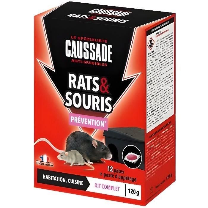 Caussade CARSPT120B Rats & Souris - Kit traitement 12 Pates pret a l'emploi + Poste d'Appetage