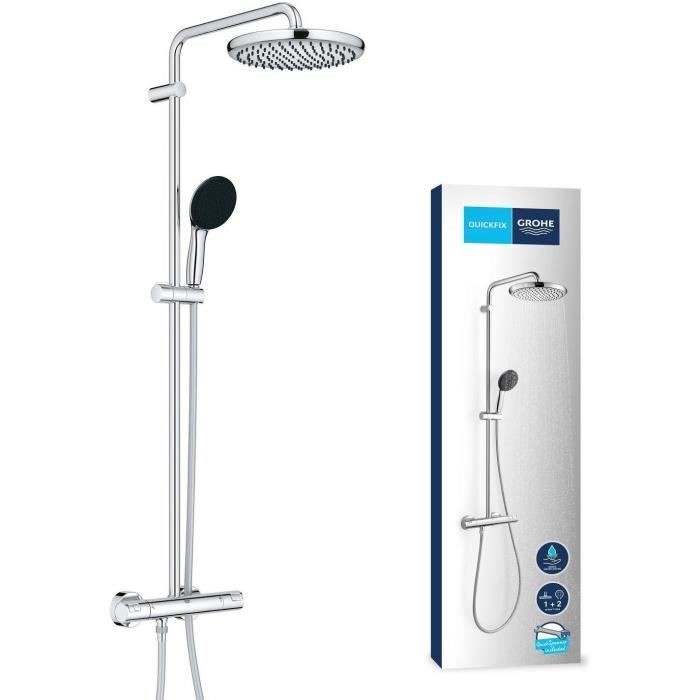 Columna de ducha con mezclador termost�tico - Ahorro de agua - GROHE Vitalio Start System 250 - Cromo - 26677001