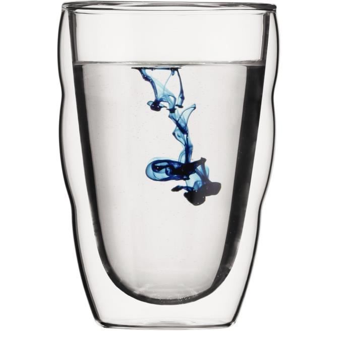 Image secondaire de Set 6 verres thermo - BODUM - Pilatus - Double paroi - 0.35 l - Transparent