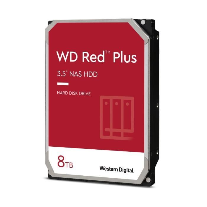 WD Red™ Plus - Disque dur Interne NAS - 8To - 7200 tr/min - 3.5 (WD80EFBX)