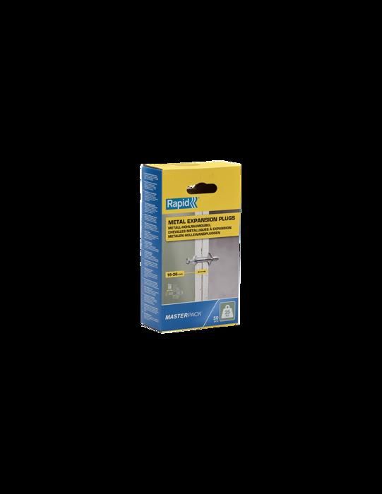Chevilles à expansion métal pour cloison plâtre - RAPID - Ø8 - 16-26mm - Lot de 50 - Charge max 25 kg - 5001561