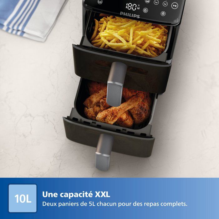 Image secondaire de Friteuse sans huile Philips Airfryer Duo 10L - Double cuve 2750W