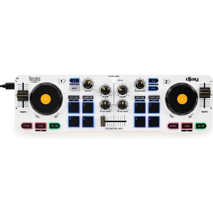 HERCULES DJControl Mix - Wireless Bluetooth DJ Controller for Smartphones (iOS and Android)