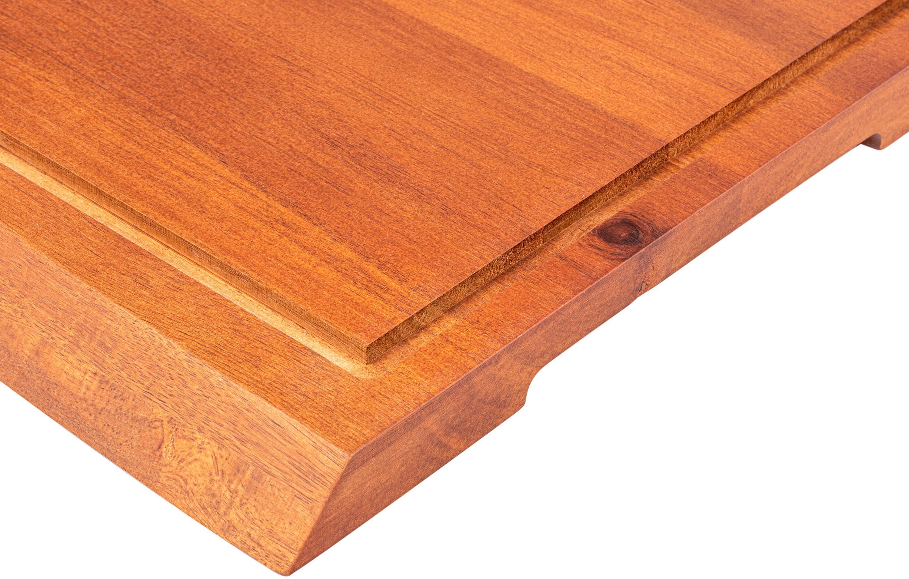 Image secondaire de Planche à Découper Antidérapante en Acacia avec Gouttière et Poignée - 50 x 35 cm