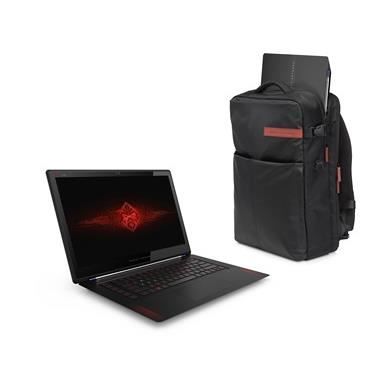 HP OMEN 17.3 Gaming Backpack Sac a dos Gamer - Etanche, Compatible Jusqu'a 17 Pouces,  poches d'accessoires, Noir/Rouge