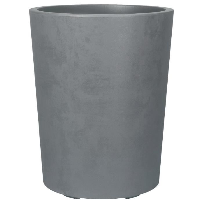 Vaso per fiori - DEROMA - Millennium R - Grigio cenere - Con riserva d'acqua - Altezza 53 cm