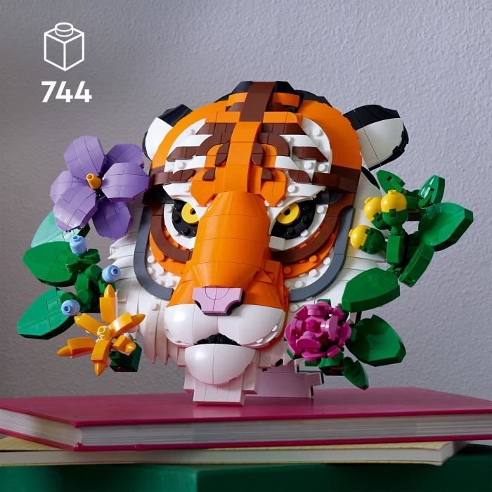 Image secondaire de LEGO Art 31217 La Collection Faune Le Tigre - Set Adulte - Décoration Murale Avec Fleurs