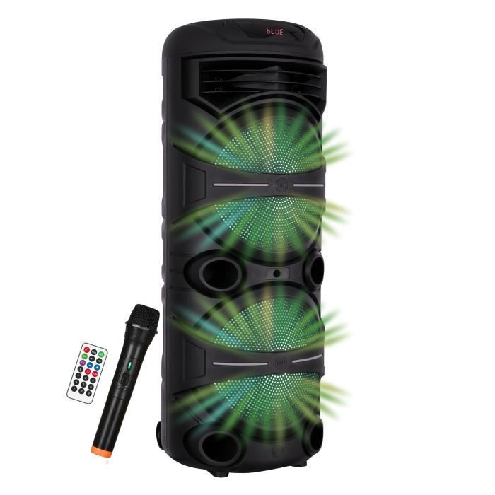 Altavoz Karaoke - INOVALLEY - Luminoso - 1000 Watts - Bluetooth V5.0 - Duraci�n de bater�a 2 a 3 horas - Micr�fono inal�mbrico incluido