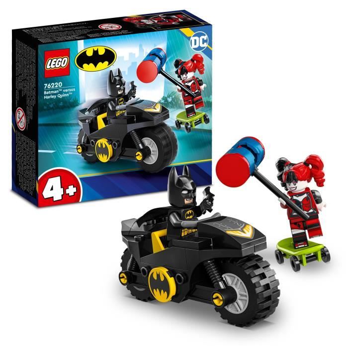 LEGO DC Batman 76220 Batman vs. Harley Quinn, Figurines et Jouet de Moto avec Batarang