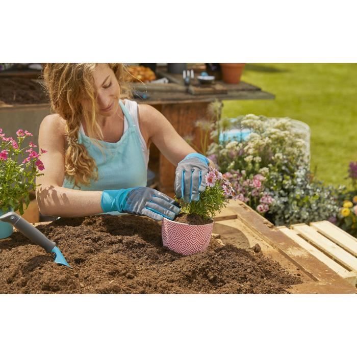GARDENA Gants de jardin pour petits travaux – Taille L/9 – Fabrication imperméable – Protection certifiée oeko-Tex – (11502-20)
