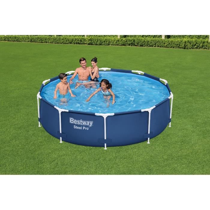 Image secondaire de Kit Piscine Hors Sol Tubulaire BESTWAY Steel Pro 305 cm avec Filtration