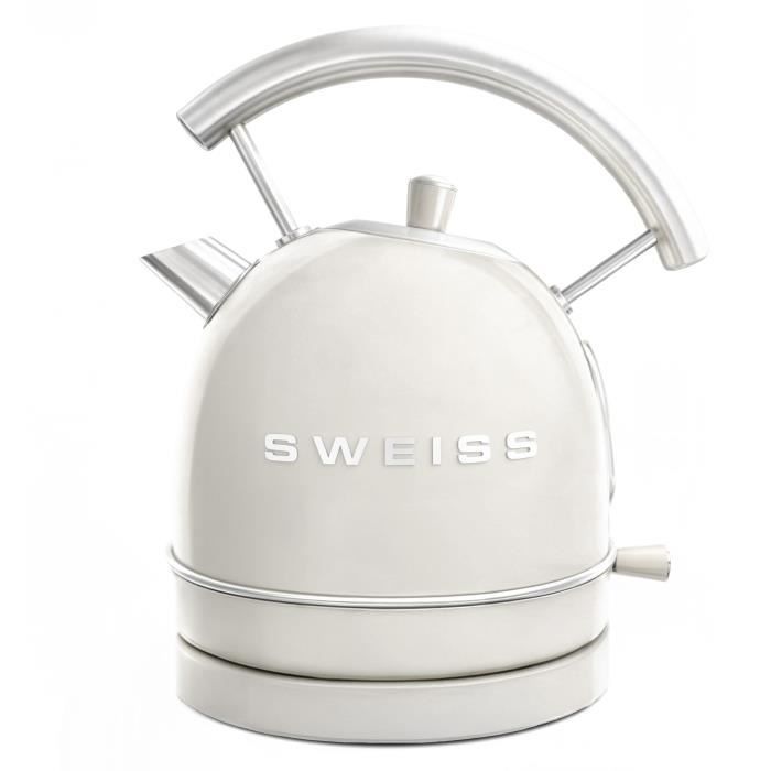 Bouilloire vintage - SWEISS - KTL8 - 2200 W - 1,8 L - Socle 360° - Beige