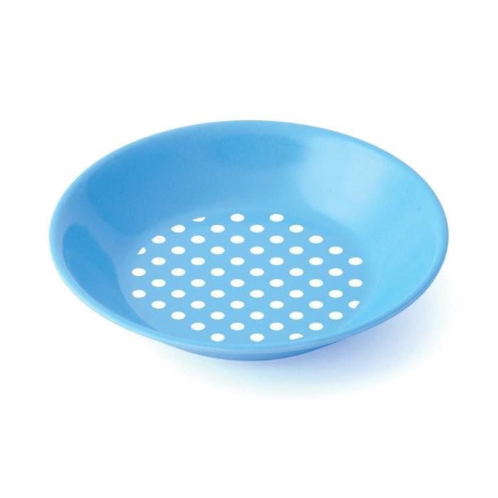 PLASTOREX Assiette creuse mélamine bleu décor Petits Pois Blancs