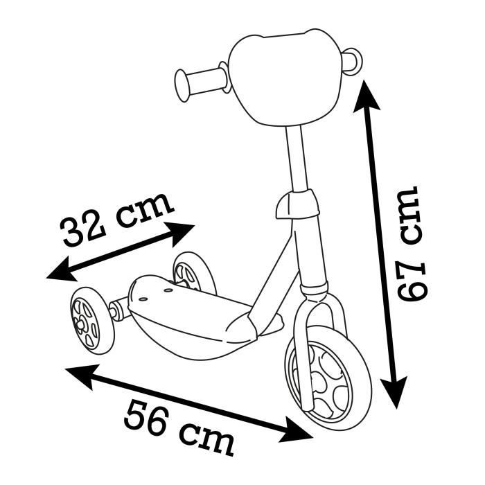 Image secondaire de Trottinette 3 roues - SMOBY - Gabby et la Maison Magique - Métal - Hauteur réglable 67/70cm - Antidérapant
