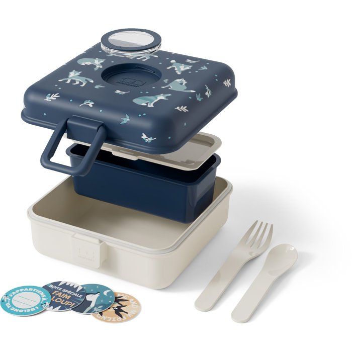 Image secondaire de Lunch Box Enfant Snacky Wolf avec Couverts - MONBENTO
