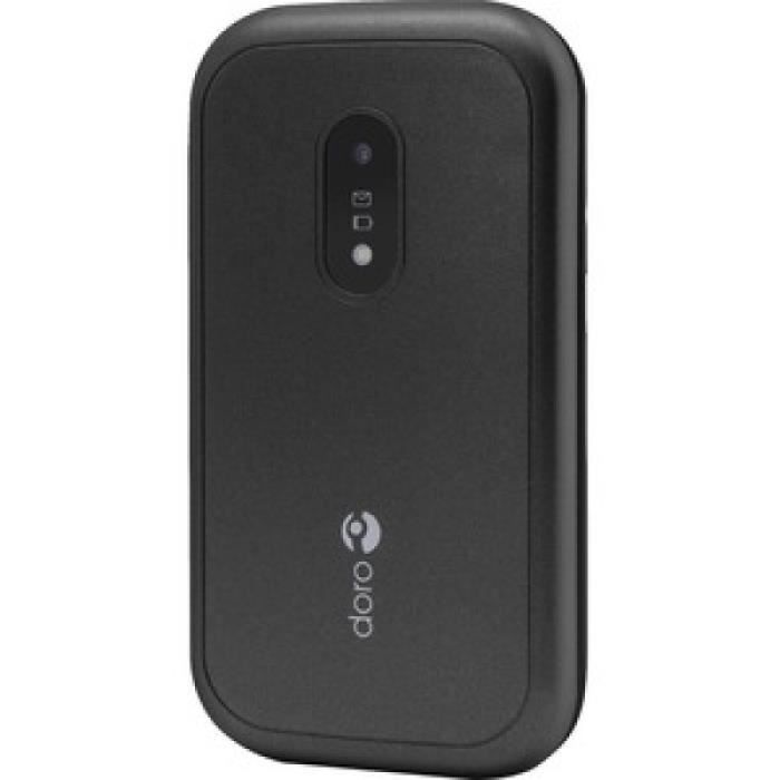 DORO 6040 - Téléphone mobile a clapet pour senior - Large afficheur - Touche d'assistance avec géolocalisation GPS - Noir