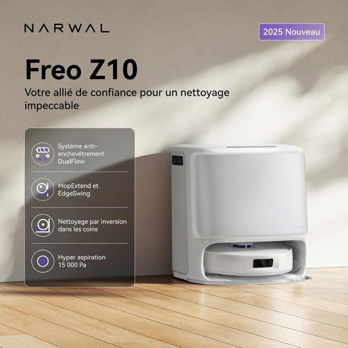 Image secondaire de NARWAL Freo Z10 - Robot Aspirateur et Laveur Intelligent avec Base Autonome