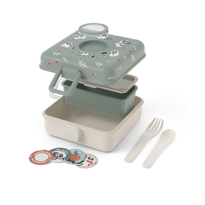 Image secondaire de Lunch Box Enfant Snacky Raccoon avec Couverts - MONBENTO