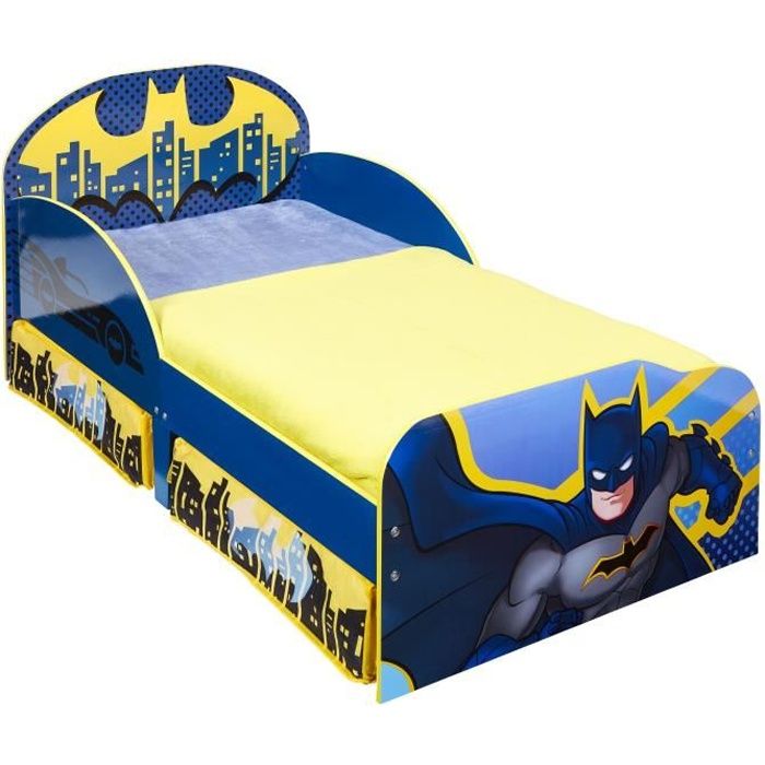 BATMAN Lit pour enfants avec espace de rangement sous le lit  pour matelas 140x70cm