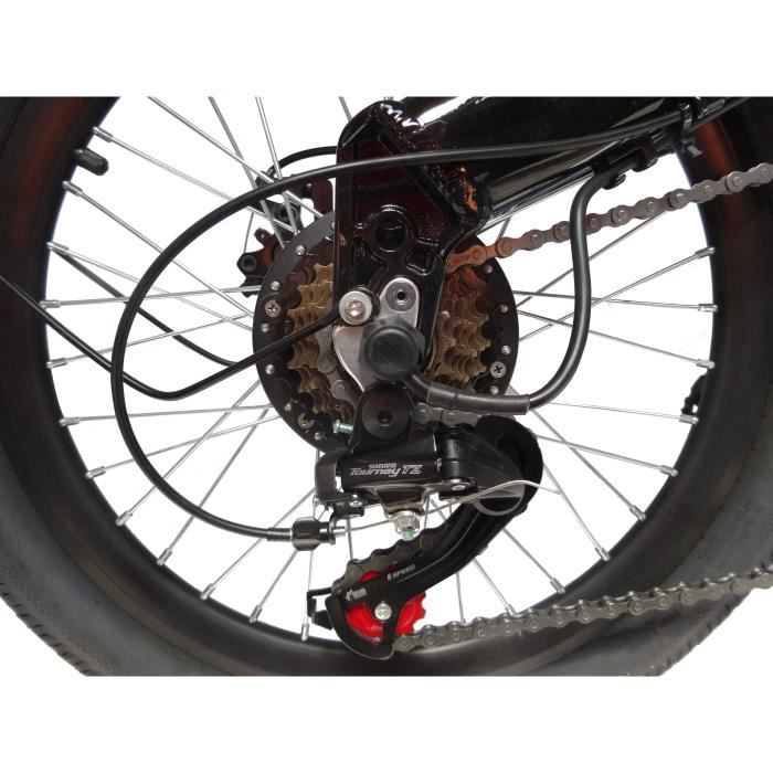 MECER Vélo pliant 20' électrique – Cadre alu - Autonomie 55km – 7 vitesses shimano – Assemblé en France - Noir