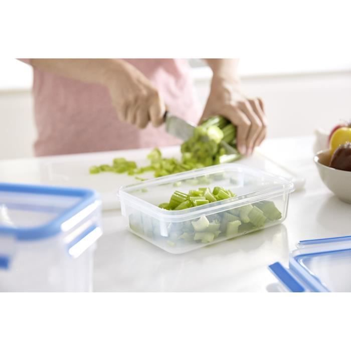 TEFAL K3028912 MASTERSEAL FRESH Lot de 3 boîtes de conservation alimentaire en plastique, Sans BPA, Hermétiques, Garantie 30 ans