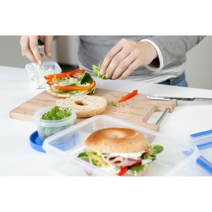 TEFAL K3028912 MASTERSEAL FRESH Lot de 3 boîtes de conservation alimentaire en plastique, Sans BPA, Hermétiques, Garantie 30 ans