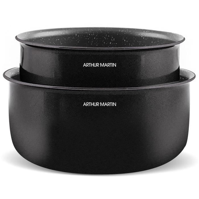 Image secondaire de Batterie de cuisine induction - Arthur Martin - AM558 - Aluminium - 20 pieces - Poignée amovible - Tous feux dont induction