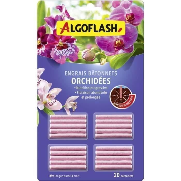 ALGOFLASH - B?tonnets Engrais Orchid?es 20 b?tonnets