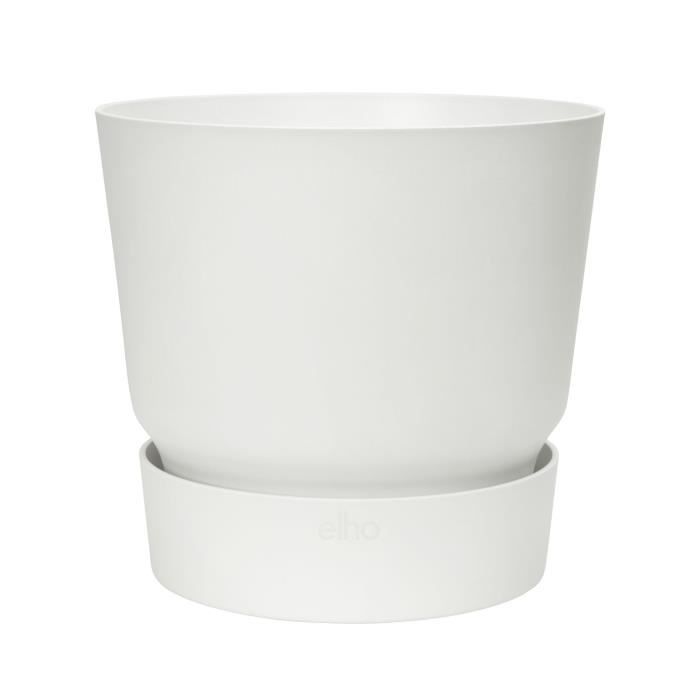 Vaso da fiori rotondo ELHO Greenville 25 - Esterno - Ø 24,48 x H 23,31 cm - Bianco