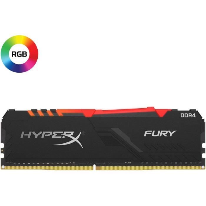 HYPERX - Mémoire PC RAM - FURY DDR4 RGB - 8Go (1x8Go) - 3466MHz - CAS16 (HX434C16FB3A/8)