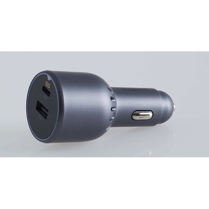 Image secondaire de Chargeur de voiture UGREEN 63W avec USB-C et USB-A - Gris élégant