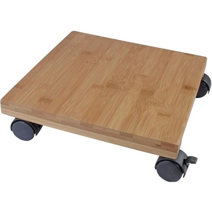 NATURE Roller table for plants - Bamboo composite - H8 x 30 x 30 cm