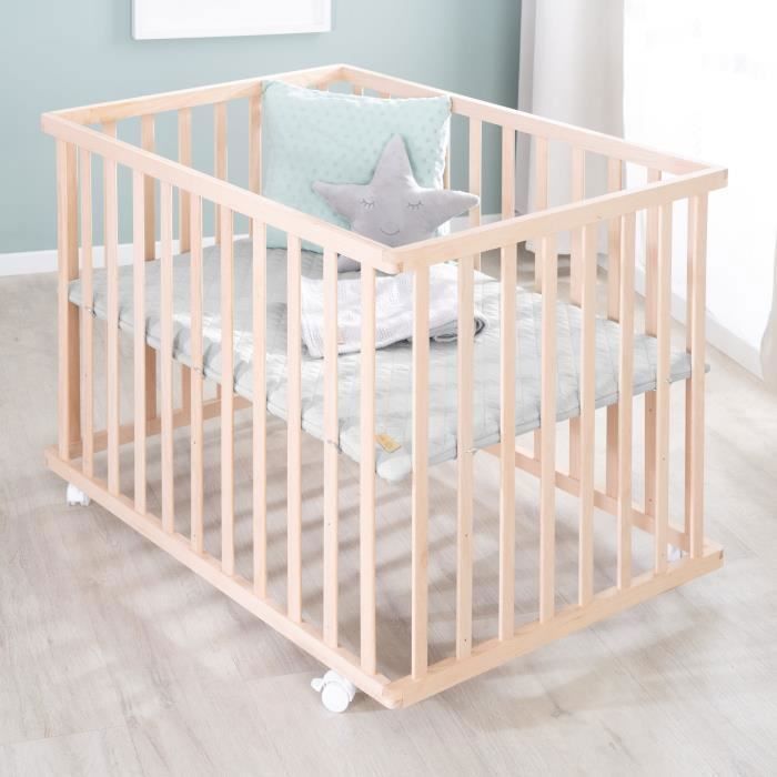 Image secondaire de Parc Bébé ROBA avec Tapis Gris et Roulettes - 75 x 100 cm