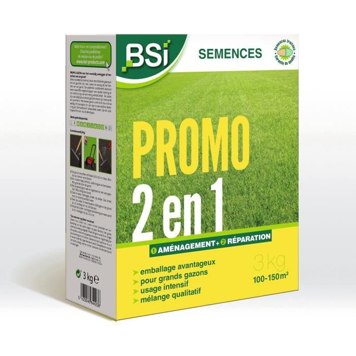 BSI - Sementi per prato - Paesaggistica o riparazione rapida - Con rivestimento protettivo - Alta qualità - Fino a 150 m² - 3 kg