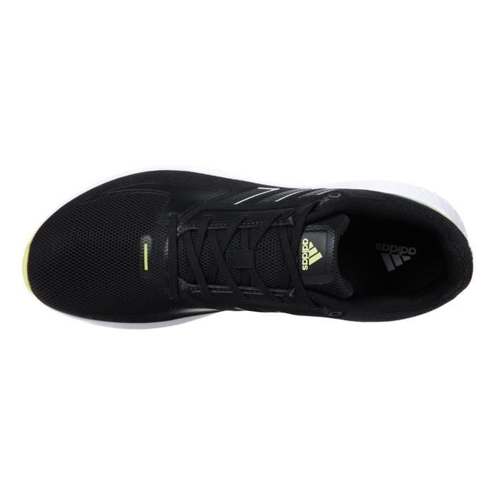 Chaussures de running - ADIDAS - RUNFALCON 2.0 - Homme - Noir et blanc - Semelle jaune