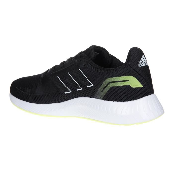 Chaussures de running - ADIDAS - RUNFALCON 2.0 - Homme - Noir et blanc - Semelle jaune