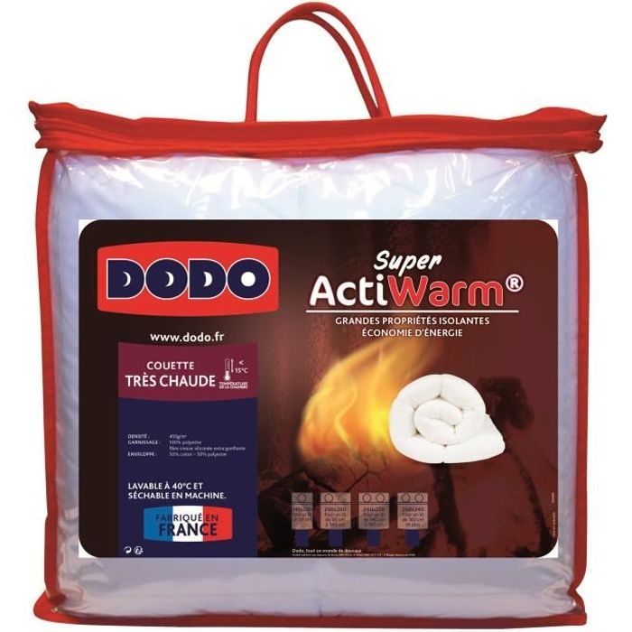 Trapunta DODO molto calda 450 g / m² SUPER ACTIWARM 240x260 cm bianco