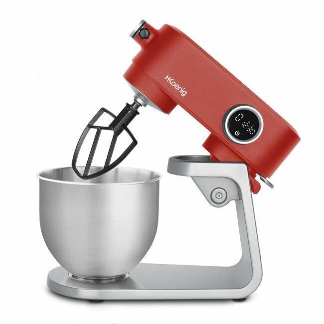 Image secondaire de Robot pâtissier - HKoeNIG - KM124 - 5L - 8 vitesses - Rouge mat et argent
