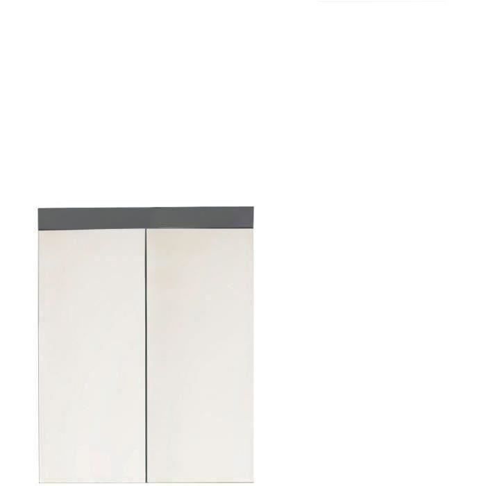 Bathroom Cabinet Mirrored 2 Doors Gray 60x17x77cm