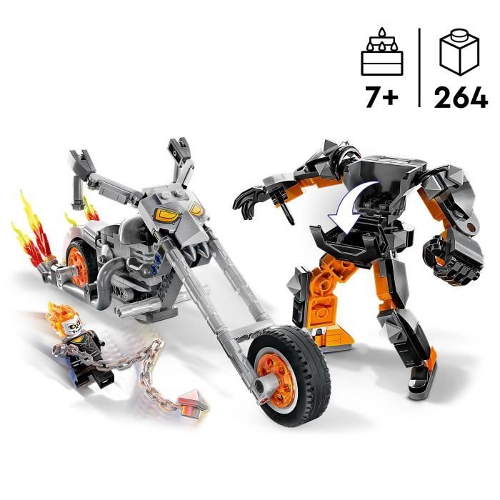 LEGO Marvel 76245 Le Robot et la Moto de Ghost Rider, Jouet avec Figurine Super-Héros