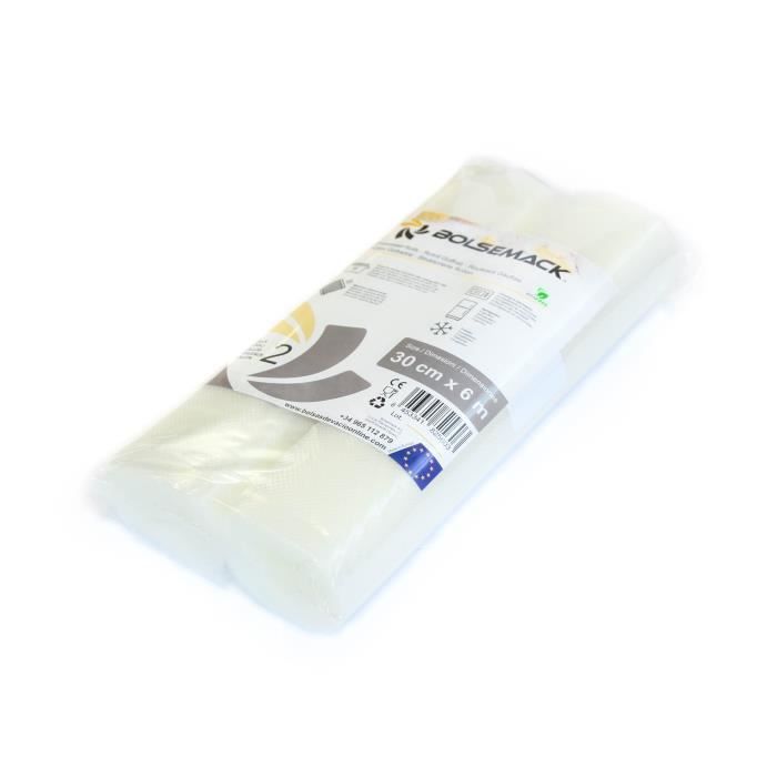 2 Rouleaux sacs sous vide gaufrés 30cmx6 metres