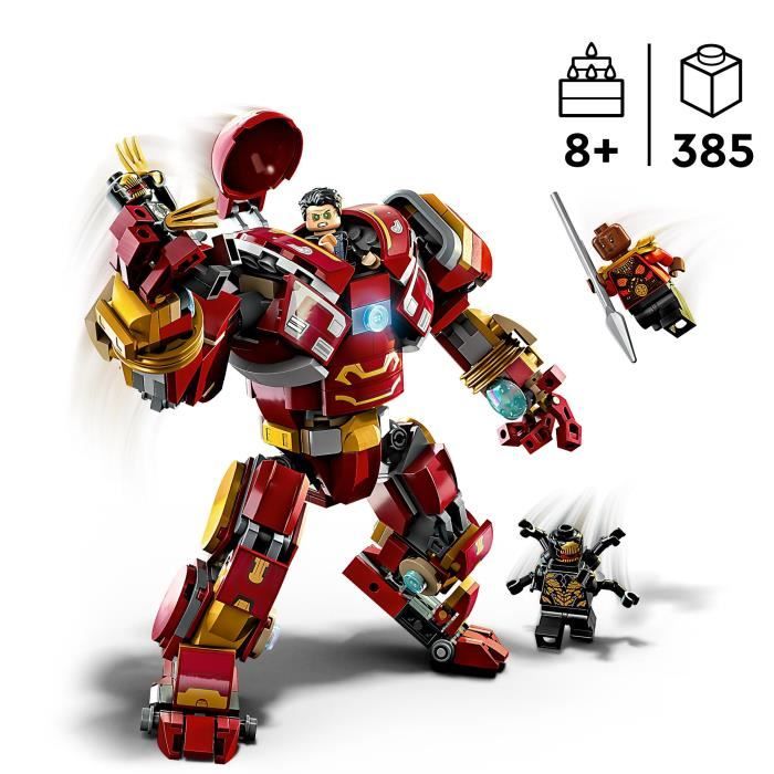 LEGO Marvel 76247 Hulkbuster : La Bataille du Wakanda, Jouet avec Figurine Hulk, Avengers
